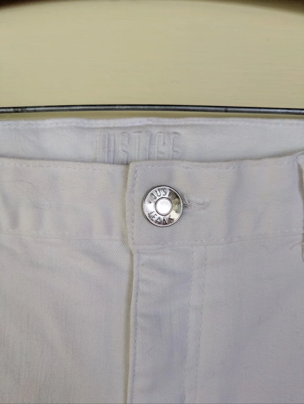 Justice White Stretch Cotton Blend Shorts Size 18 Plus